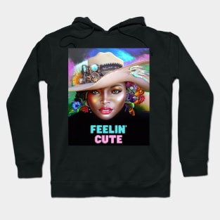 Feelin' Cute (lady hat with flowers) Hoodie